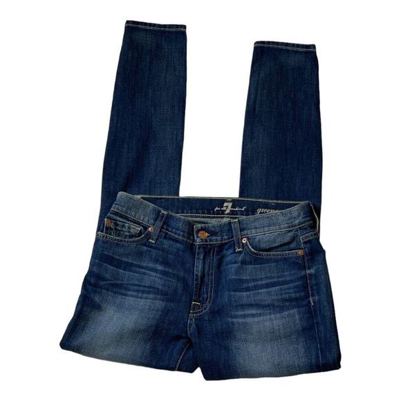 7 for All Mankind Gwenevere Jeans Women's Size 27 Stretch Medium Wash Bleu Denim - Picture 5 of 9